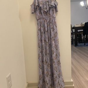 Beautiful maxi dress light purple with flowers